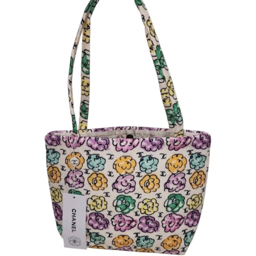 NWT Chanel Multi-Color Camelia Canvas Tote